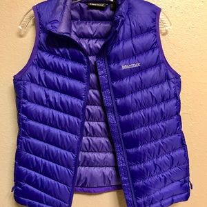 Marmot Vibrant Blue Puffer Vest, Size Small.